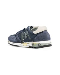 Baskets basses en daim bleu marine Premiata