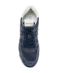 Baskets basses en daim bleu marine Premiata