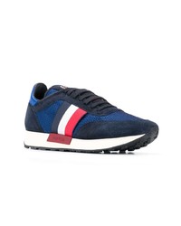 Baskets basses en daim bleu marine Moncler