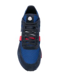 Baskets basses en daim bleu marine Moncler