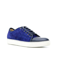 Baskets basses en daim bleu marine Lanvin