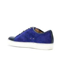 Baskets basses en daim bleu marine Lanvin