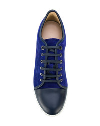 Baskets basses en daim bleu marine Lanvin