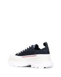 Baskets basses en daim bleu marine Alexander McQueen