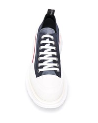 Baskets basses en daim bleu marine Alexander McQueen