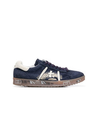 Baskets basses en daim bleu marine White Premiata