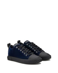 Baskets basses en daim bleu marine Giuseppe Zanotti