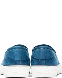 Baskets basses en daim bleues Alexander McQueen