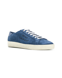 Baskets basses en daim bleues Saint Laurent