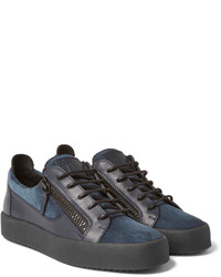 Baskets basses en daim bleues Giuseppe Zanotti