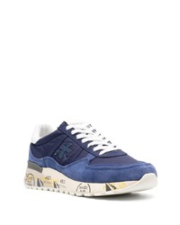 Baskets basses en daim bleues Premiata