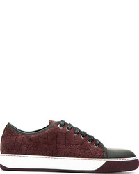 Baskets basses en daim bordeaux Lanvin