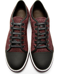 Baskets basses en daim bordeaux Lanvin