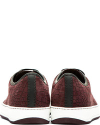 Baskets basses en daim bordeaux Lanvin