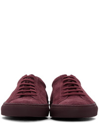 Baskets basses en daim bordeaux Common Projects