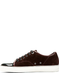 Baskets basses en daim bordeaux Lanvin