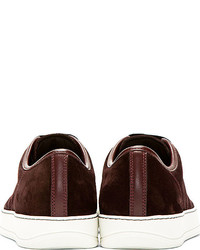 Baskets basses en daim bordeaux Lanvin