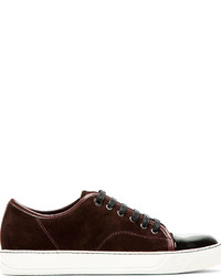 Baskets basses en daim bordeaux Lanvin