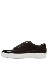 Baskets basses en daim bordeaux Lanvin