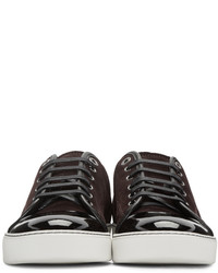 Baskets basses en daim bordeaux Lanvin