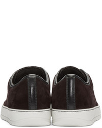 Baskets basses en daim bordeaux Lanvin