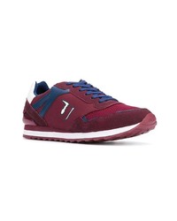 Baskets basses en daim bordeaux Trussardi Jeans