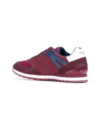 Baskets basses en daim bordeaux Trussardi Jeans