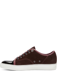 Baskets basses en daim bordeaux Lanvin