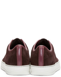 Baskets basses en daim bordeaux Lanvin