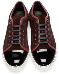 Baskets basses en daim bordeaux Lanvin