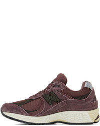 Baskets basses en daim bordeaux New Balance