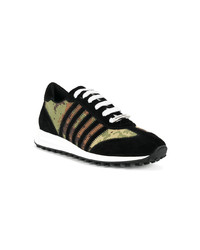 Baskets basses en daim camouflage noires DSQUARED2