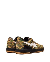 Baskets basses en daim camouflage olive A Bathing Ape