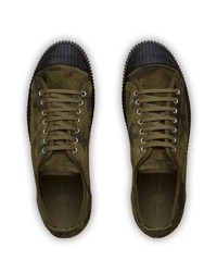 Baskets basses en daim camouflage olive Car Shoe