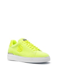 Baskets basses en daim chartreuses Philipp Plein