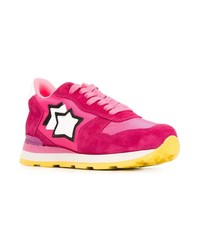 Baskets basses en daim fuchsia atlantic stars