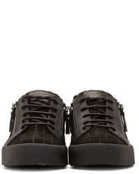 Baskets basses en daim gris foncé Giuseppe Zanotti