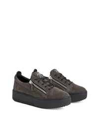 Baskets basses en daim gris foncé Giuseppe Zanotti