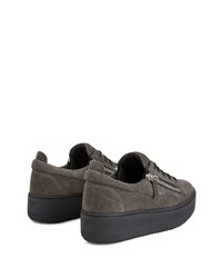 Baskets basses en daim gris foncé Giuseppe Zanotti