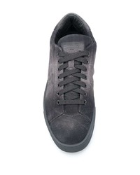 Baskets basses en daim gris foncé Santoni