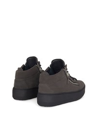 Baskets basses en daim gris foncé Giuseppe Zanotti