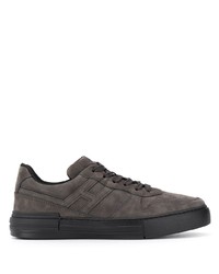 Baskets basses en daim gris foncé Hogan