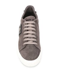 Baskets basses en daim gris foncé Philipp Plein