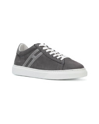 Baskets basses en daim gris foncé Hogan