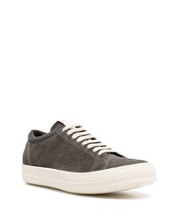 Baskets basses en daim gris foncé Rick Owens