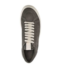 Baskets basses en daim gris foncé Rick Owens