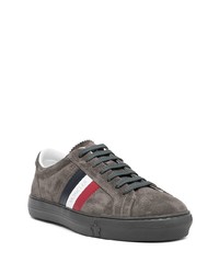 Baskets basses en daim gris foncé Moncler