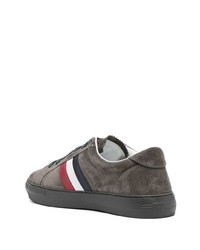 Baskets basses en daim gris foncé Moncler