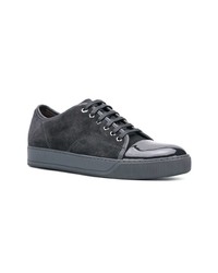 Baskets basses en daim gris foncé Lanvin