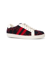 Baskets basses en daim imprimées multicolores Gucci